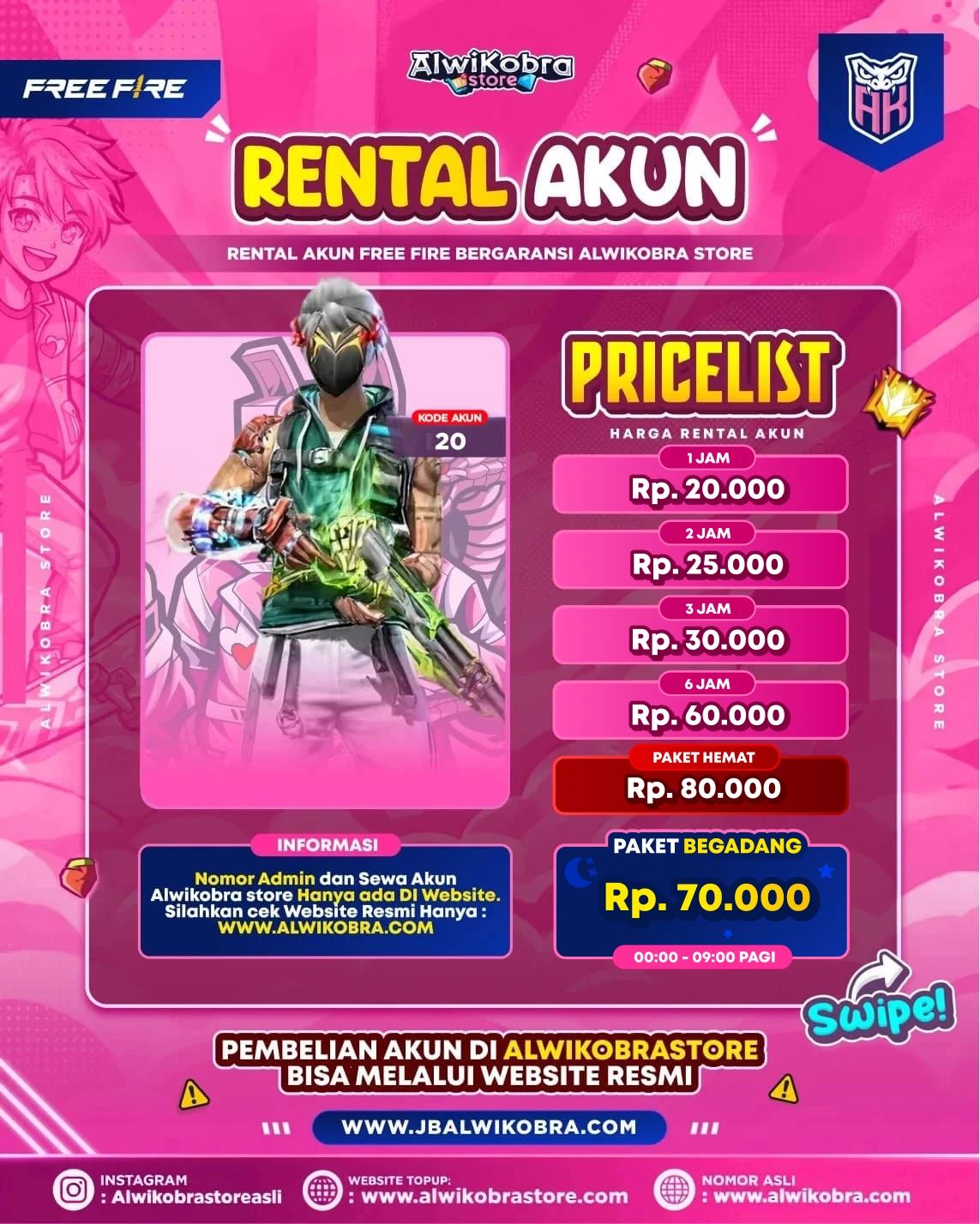 FREE FIRE RENTAL 20
