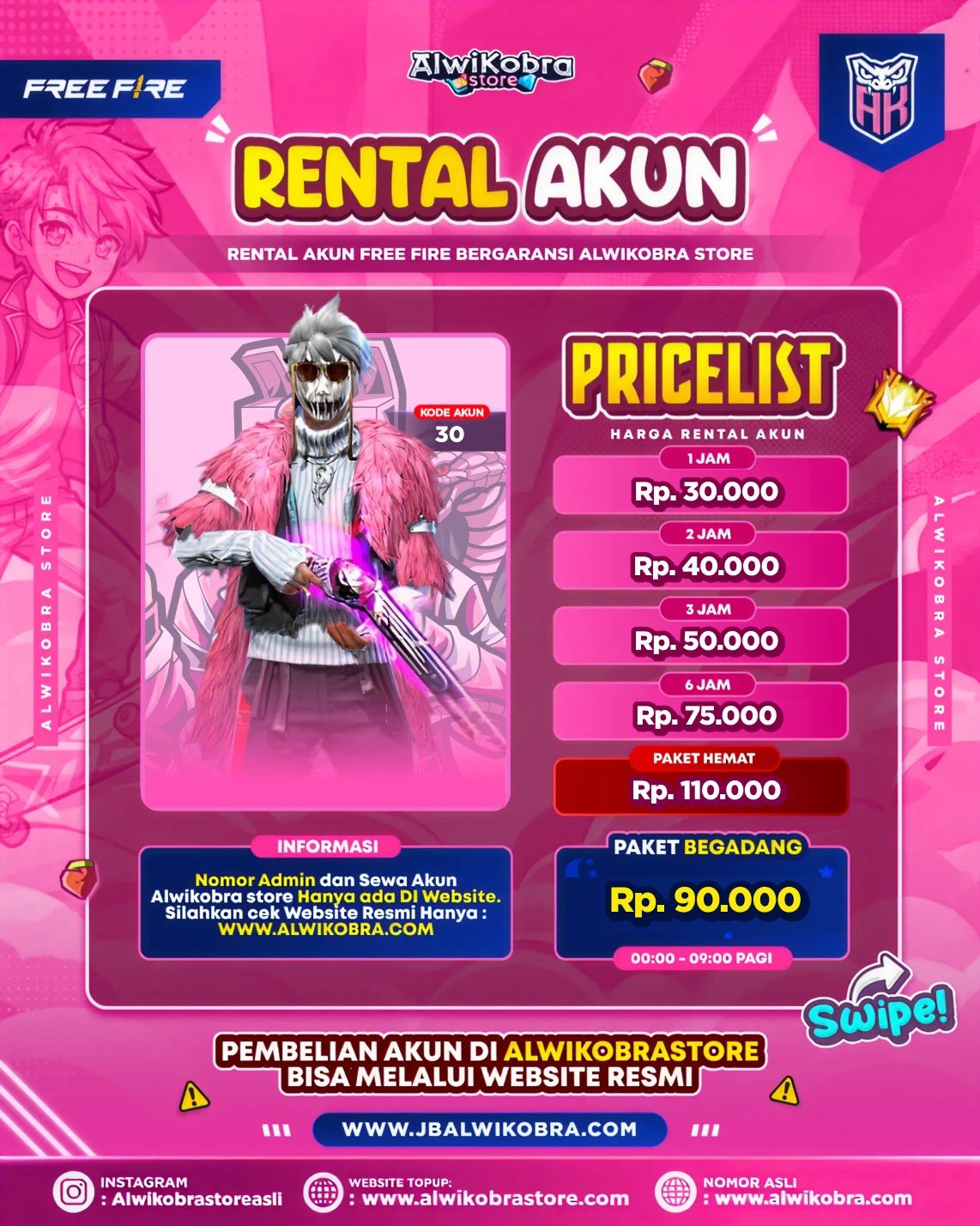 FREE FIRE RENTAL 30